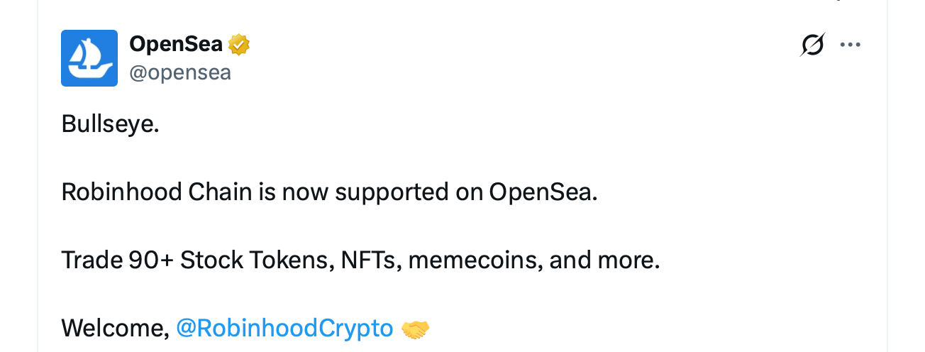 Opensea X post. 