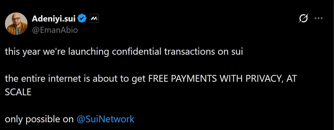 SUI free transactions claim.