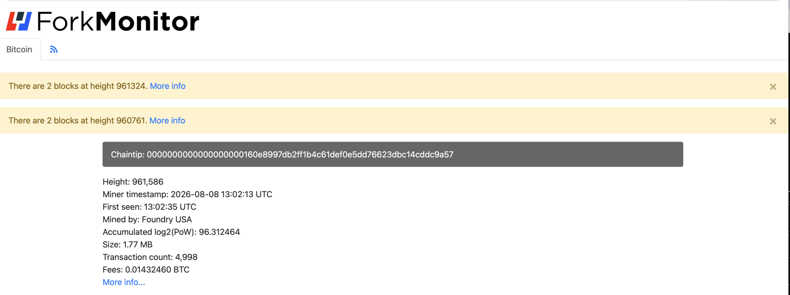 Forkmonitor.info screenshot