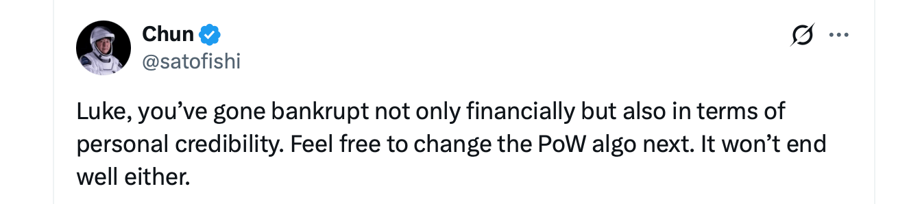 BIP-110 Backers Plot Minority Chain's PoW Reset to 'Fire' Bitcoin Miners X screenshot.