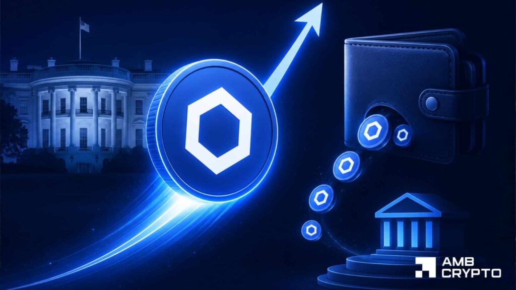 LINK holds above $9 as whale deposit adds pressure ahead of White House meeting