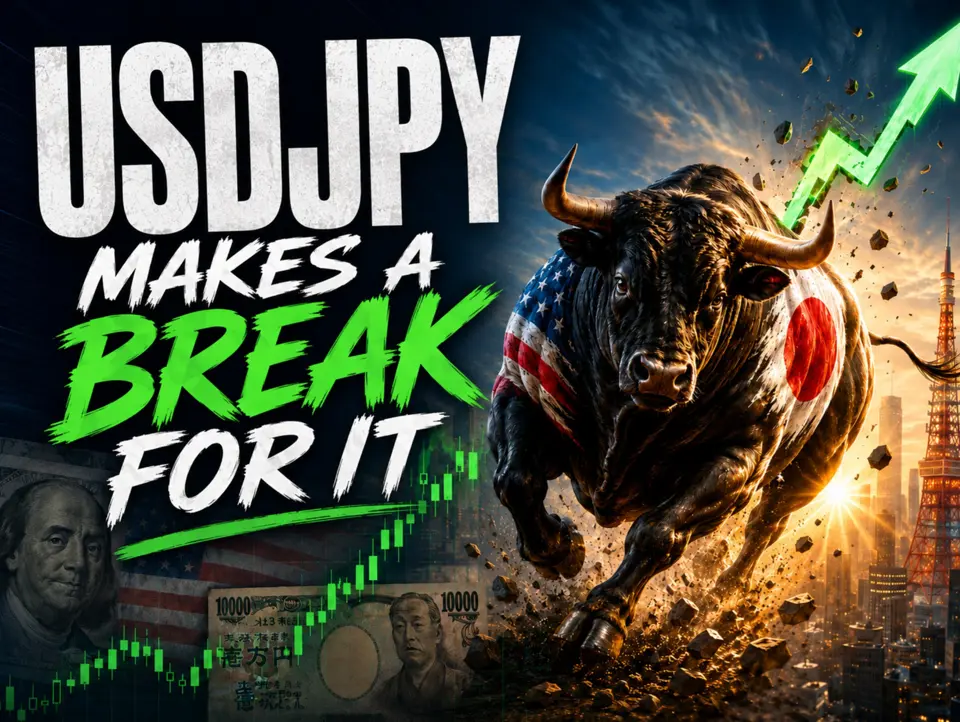 USDJPY jumps above its 100 day MA and makes a break for it.