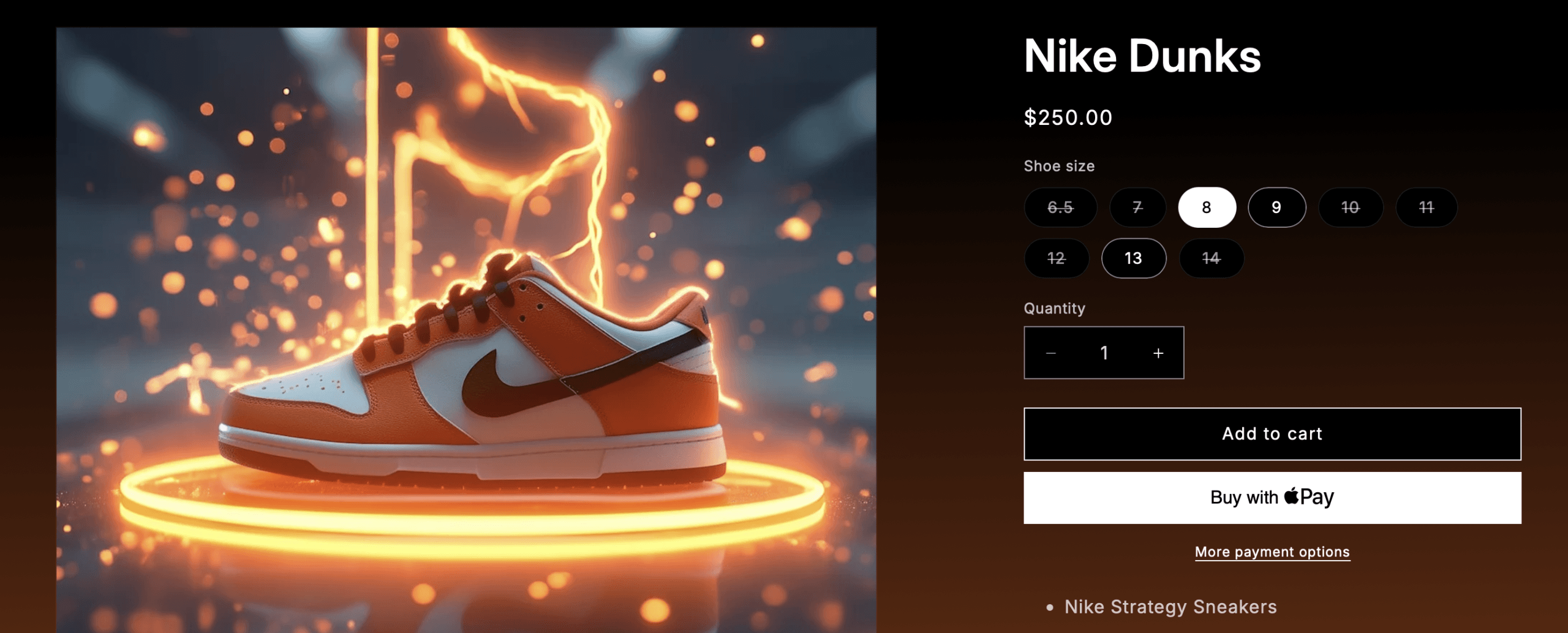 store.strategy.com/products/nike-dunks screenshot. 