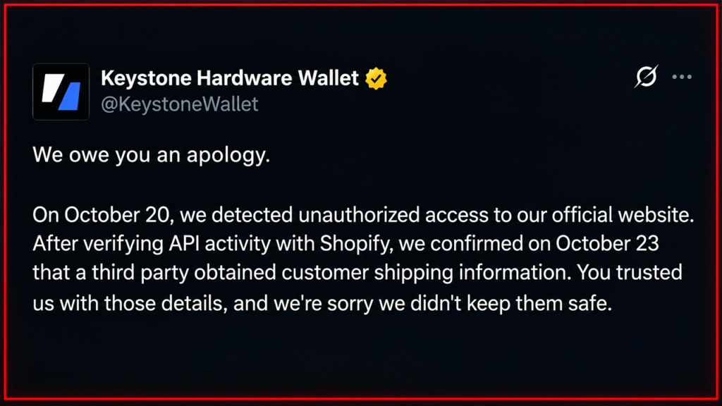 Keystone Wallet Data Breach Exposes Buyers’ Addresses to Scammers Bitcoin Price Faces $78K Threat as Sellers Hammer Key Support