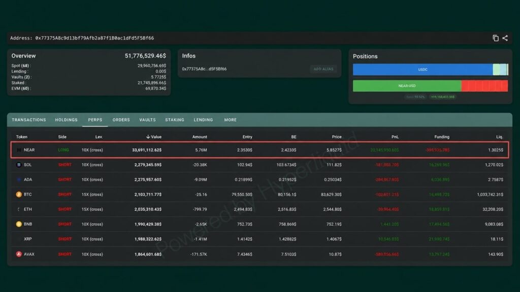 Shorting XRP, Bitcoin, Ether, SOL Has This NEAR Trader up $20 Million